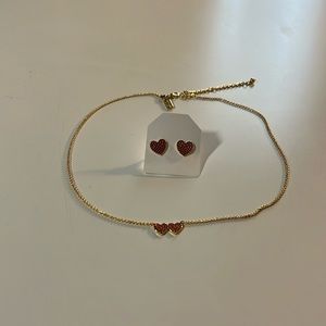KS “hearts” earrings & necklace matching set
